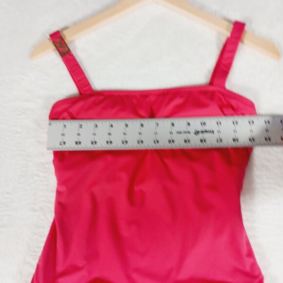 Michael Kors One Piece Swimsuit, Size 10, Coral with Gold MK Accent on Strap - Picture 9 of 14